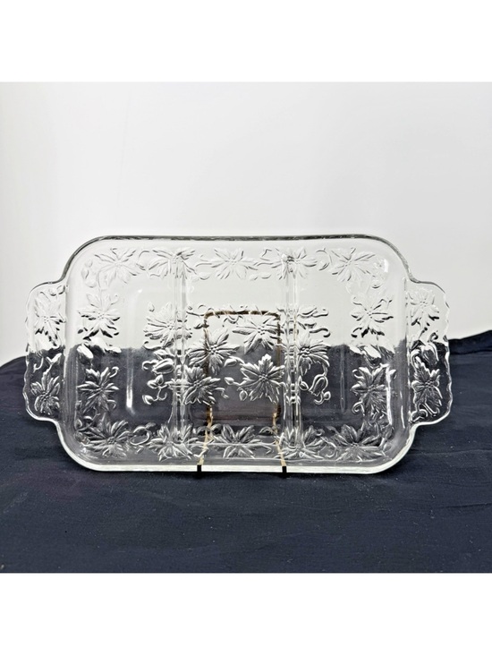 Princess House Other - Princess House Fantasia 3-Section Crystal Serving Dish 1989 Orig. Box #534